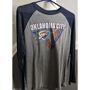 Oklahoma City Thunder Fanatics Gray Long Sleeve T-shirt  Size Men's Large